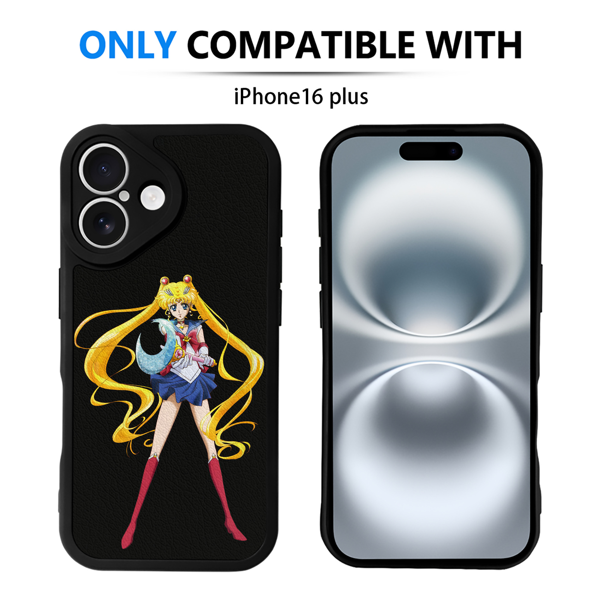 （画像用） 美少女戦士セーラームーン 月野 うさぎ つきの うさぎ Sailor Moon Tsukino Usagi 【iPhone 16シリーズ対応】シリコンスマホケース（レザー調） 材質：シリコン